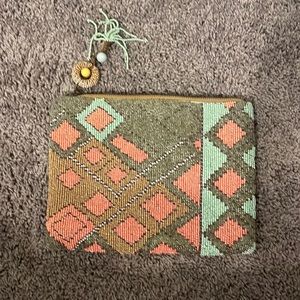 Anthropologie Jasper and Jeera Beaded Clutch Multicolored Boho Zipper pi…